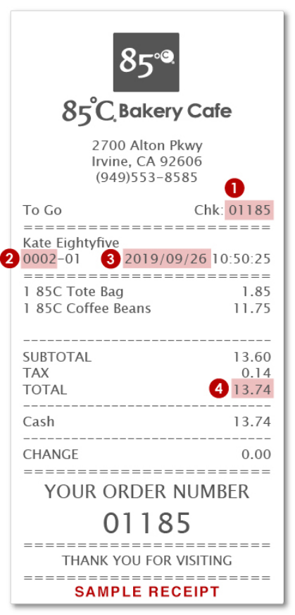 Sample Receipt