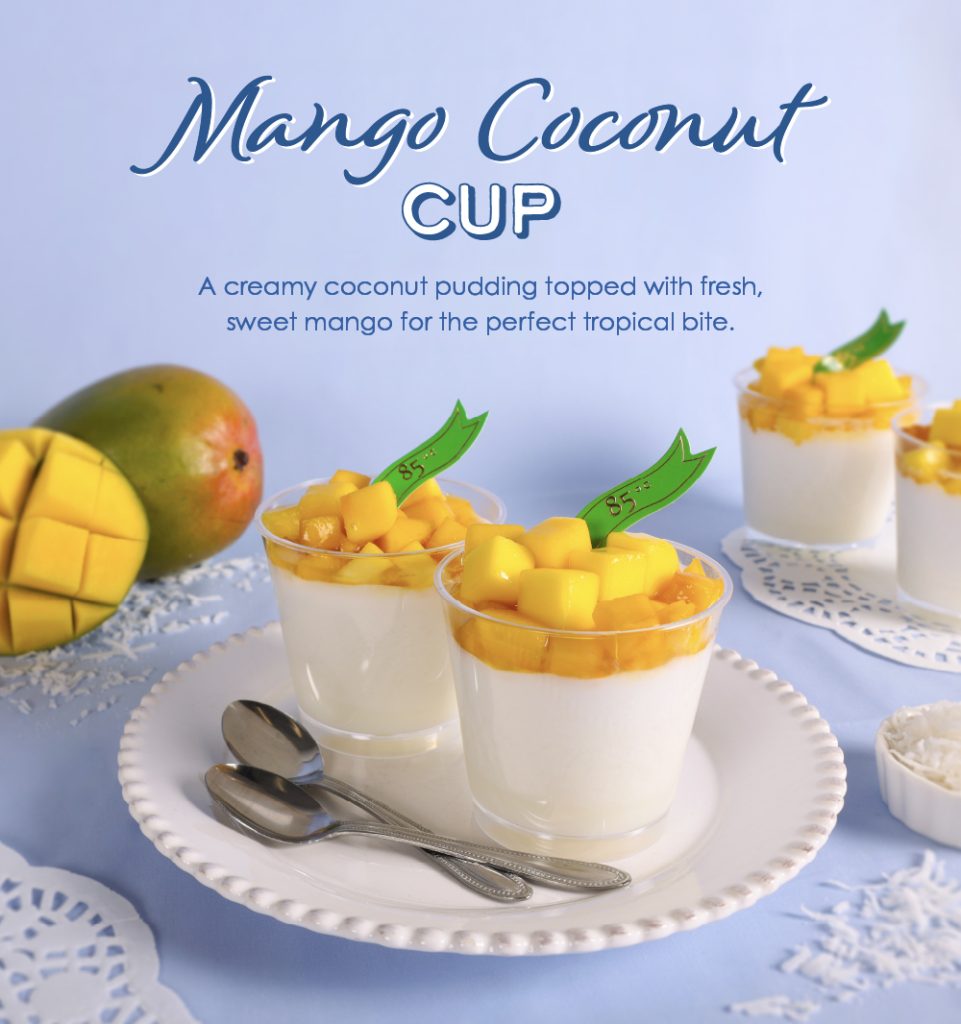 Mango Coconut Cup | A creamy coconut pudding topped with fresh, sweet mango for the perfect tropical bite.