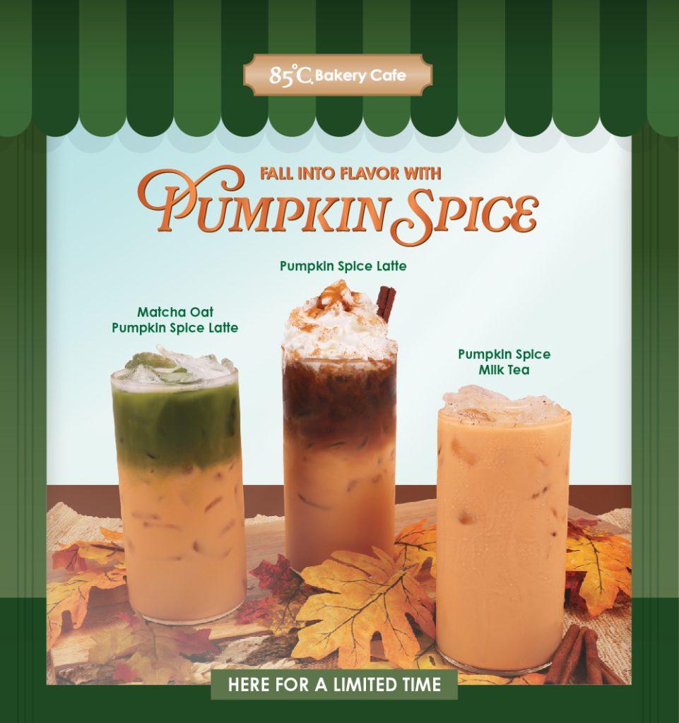 Fall into Flavor with Pumpkin Spice | Matcha Oat Pumpkin Spice Latte, Pumpkin Spice Latte, Pumpkin Spice Milk Tea | Here for a limited time. 