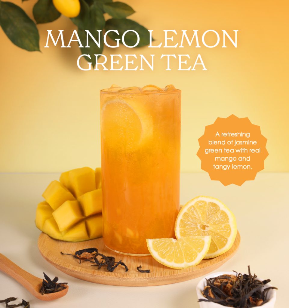 Mango Lemon Green Tea | A refreshing blend of jasmine green tea with real mango and tangy lemon.